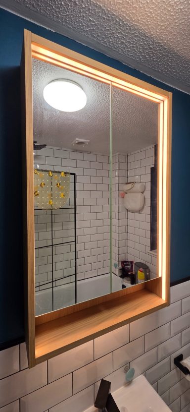 LED mirror cabinet install